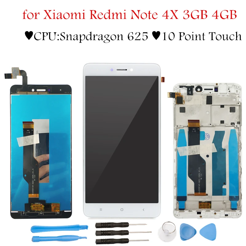 

for Xiaomi Redmi Note 4X 3GB LCD Display Screen Touch with Frame Assembly LCD Display Touch Screen Redmi Note 4X Repair Parts
