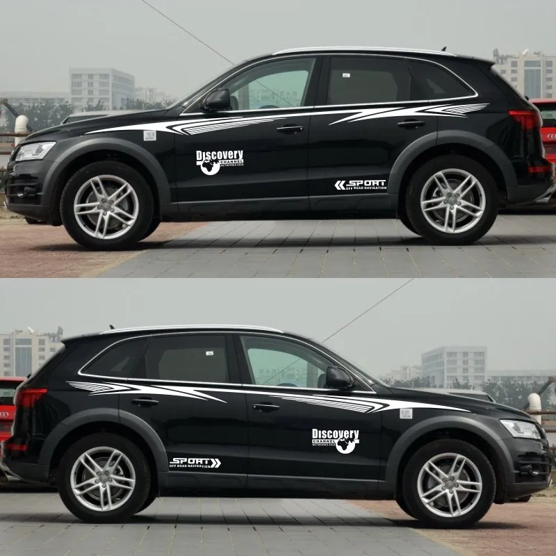 Мира Datong спортивный автомобиль Стикеры для Audi Q3 Q5 Q7 Discovery Спортивная наклейка автостайлинг Кузова Боковая дверь хвост декоративный