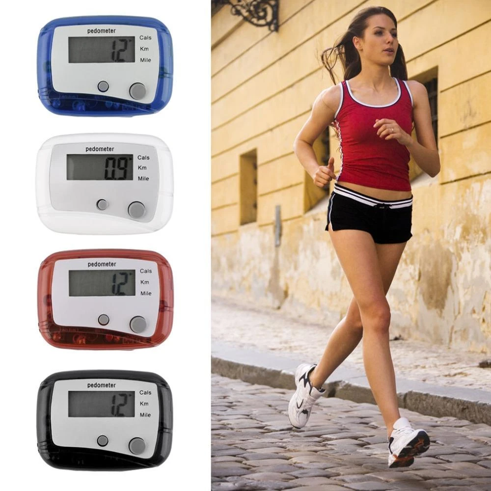 LCD Pedometer Step Walking Jogging Calorie Counter Distance Fitness+Belt Clip
