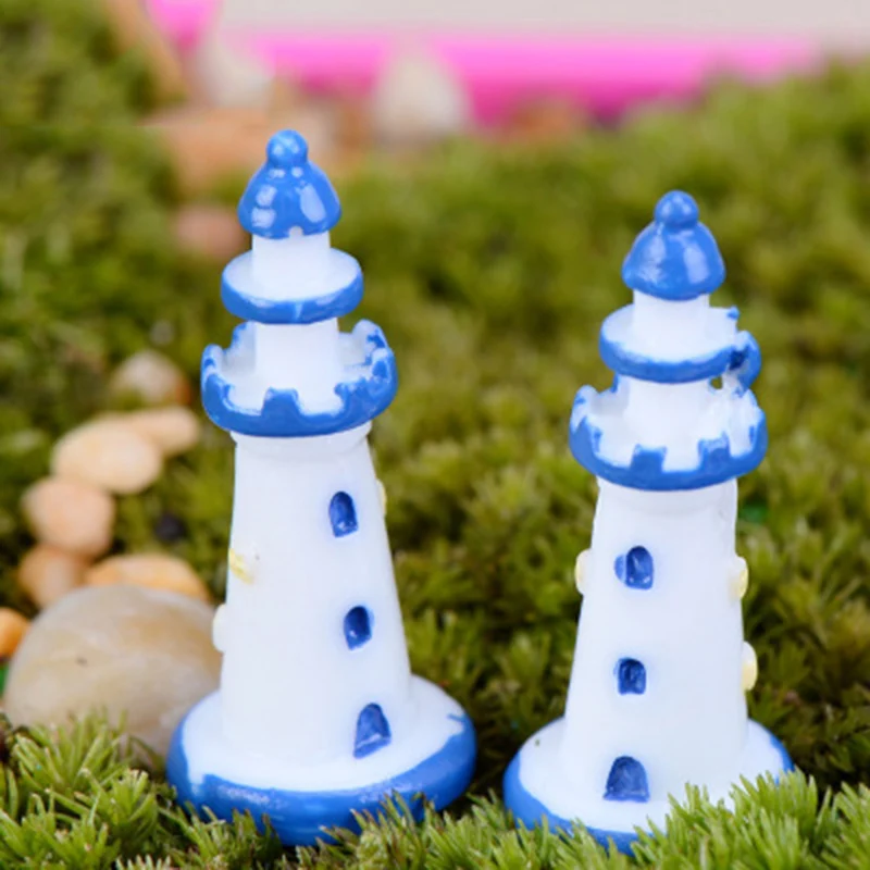 

ZOCDOU 4 Pieces Lighthouse Beacon Sea Pharos Model Small Statue Figurine Crafts Figure Ornament Miniatures DIY Home Decoration
