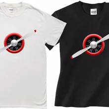 Nueva Marca-Ropa Camisetas Hip-Hop Simple empalme camiseta Vintage Aviación, hélice de avión con motor camisetas