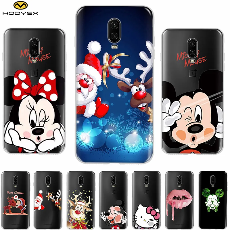 

Case OnePlus 6T Case Coque For One Plus 6T Case Soft Painted Silicone Back Cover Fundas For OnePlus6T Christmas Coque Housings