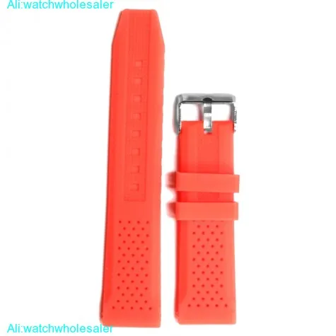 22mm Watermelon Pink Silicone Jelly Rubber Lady Watch Band Straps WB1051H22JB