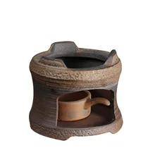 Японский черный дзен грубая керамика чайник грелка база Винтаж керамический подсвечник кофе молоко устройство для подогрева чая церемония Аксессуары