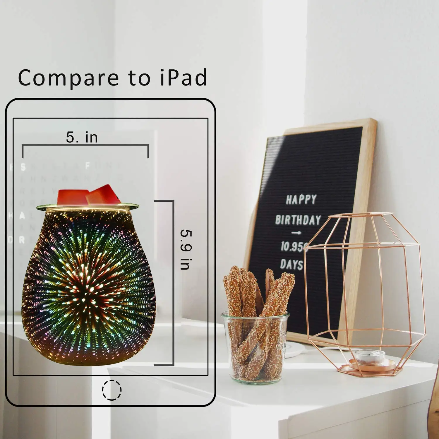 3D эффект Starburst фейерверк стекло электрическое масло благовония аромат теплее