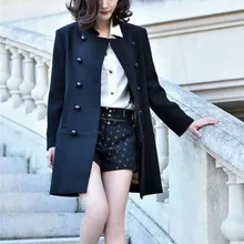 ZADORIN женские шерстяные пальто зимнее роскошное двубортное шерстяное пальто с длинным рукавом женское элегантное офисное пальто уличная одежда