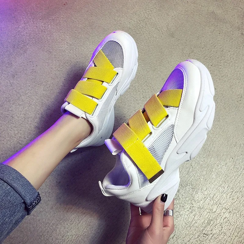 

CAMTOO Summer Fashion Women Shoes Platform Breathable Mesh Trainers Sneakers Casual White Shoes Zapatillas Deportivas Mujeres