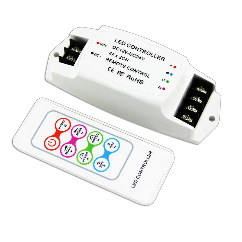 Новый контроллер светодиодной RGB-ленты DC 12-24 В 4A * 3CH выход 4096 уровня 17 Rgb режим RF