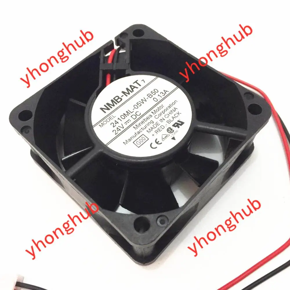 

NMB-MAT 2410ML-05W-B50 G00 DC 24V 0.13A 2-Wire 60X60X25mm Server Cooler Fan