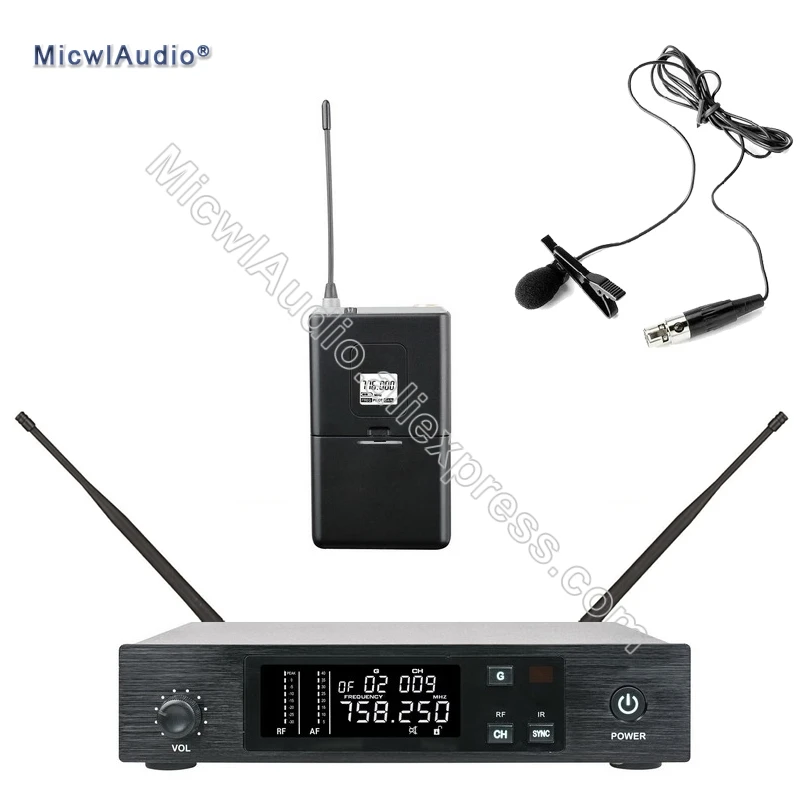 

96 Channel Stage Performance Singing Speaking Wireless Microphone UHF System Transmitter Sets With Lavaliver ForBodypack