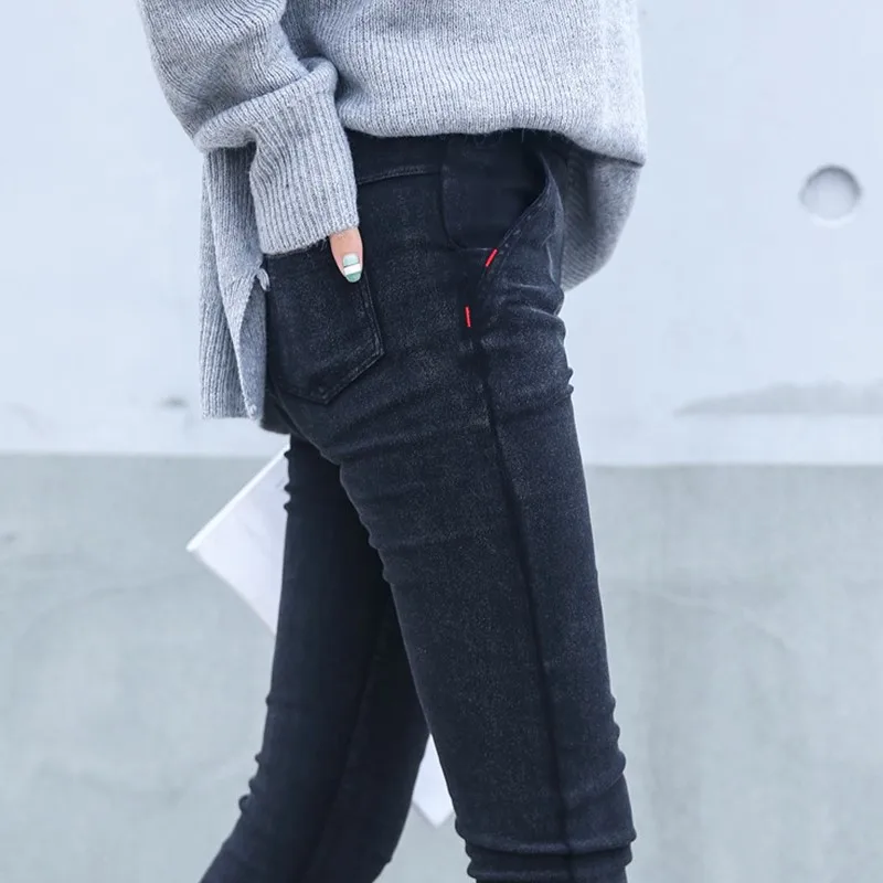 

KSDKFAA 2018 Women Jeans Leggings Skinny Slim Thin High Elastic Waist Washed Jeans Jegging Pencil Pants Denim Leggings For Women