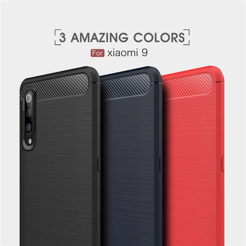 

TOHONCASE For Xiaomi Mi 9 / Mi9 Explorer Carbon Fiber Soft TPU Silicone Brushed Anti-knock Back Cover For Xiaomi Mi 9