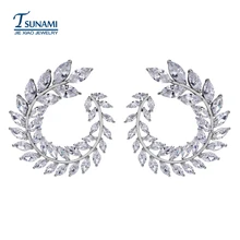 Роскошные циркониевые серьги с конским глазом Модные женские высококлассные ER-175 для ногтей