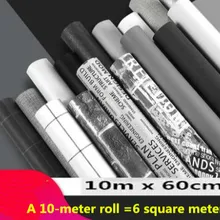 Обои самоклеящиеся водонепроницаемые 10 м бытовые одноцветные обои для реновации комнаты спальни общежития наклейки