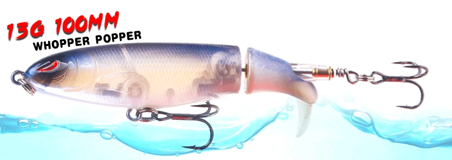 Isca de Pesca Lote Whopper Plopper 100mm 13g Flutuante Popper Lápis Artificial Duro Isca Wobbler Rotação Cauda Pesca Equipamento 3 Pçs - 1 duro isca wobbler rotação cauda pesca equipamento