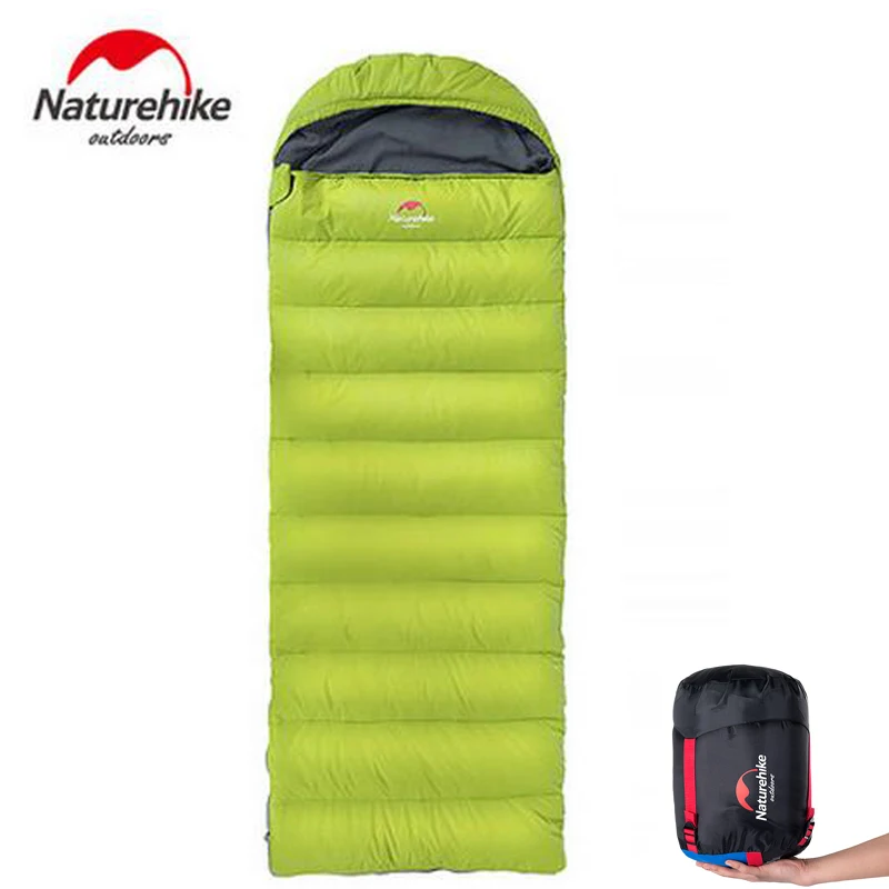 

Outdoor Portable Lightweight Hooded Envelope Fleece Down Sleeping Bag with Compression Sack for Camping Hiking Backpacking
