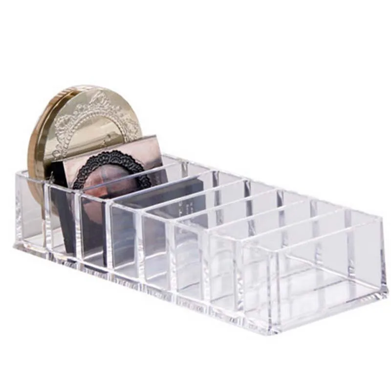 Acrylic Clear Compartments Compact Powder Organizer Makeup Organizer