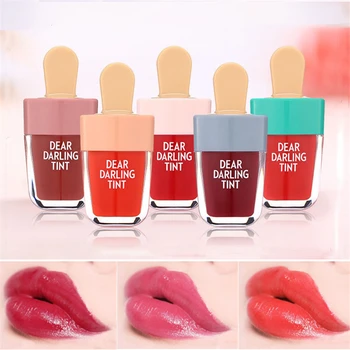 

6 Colors Lovely Ice Cream Shape Lip Gloss Waterproof Long Lasting Makeup Liquid Lipstick Pink Red Lip Tint Korean Style Lipgloss