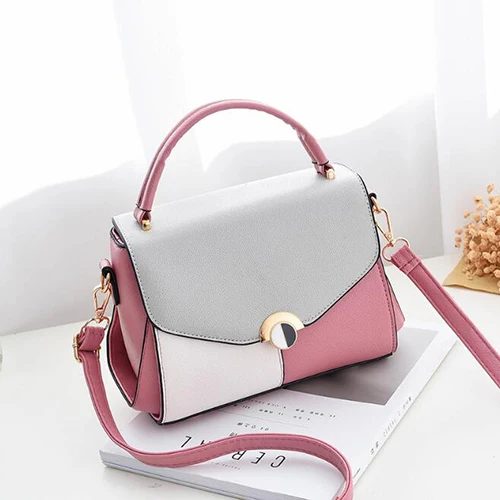 Модные популярные цветные дизайнерские женские кожаные сумки, женская сумка-тоут с верхней ручкой, женские сумки через плечо, сумка-мессенджер - Цвет: pink