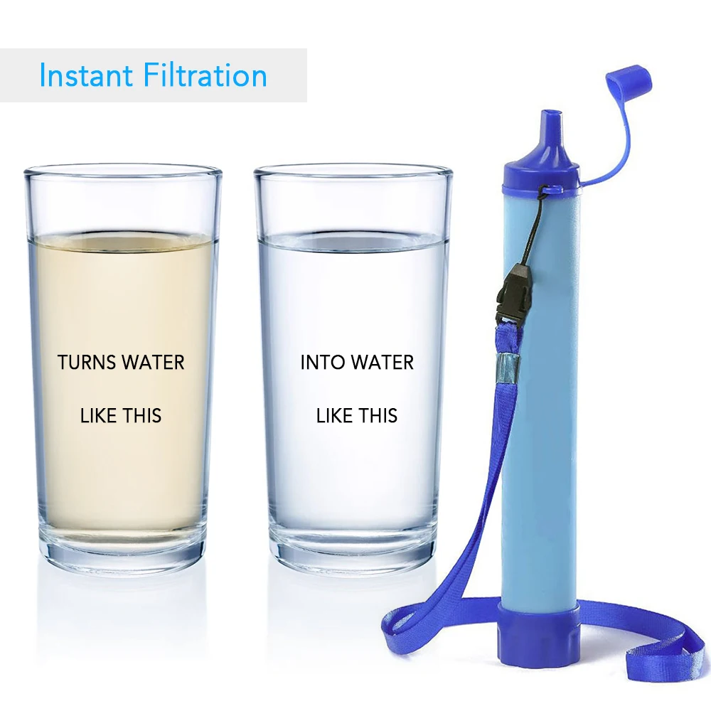 Outdoor Water Filter Straw Water Filtration System Water Purifier for Emergency Preparedness Camping Traveling Backpacking Outdoor Water Filter Straw Water Filtration System Water Purifier for Emergency Preparedness Camping Traveling Backpacking