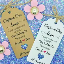 Пользовательский захват наша любовь селфи-палка инструкция Свадьба спасибо Подарочные бирки Добро пожаловать гостей сувенирные этикетки на день рождения