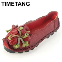 TIMETANG/лоферы; женская обувь из очень мягкой натуральной кожи на плоской подошве; нескользящая обувь яркого цвета с цветочным узором; Женская обувь в винтажном стиле для беременных