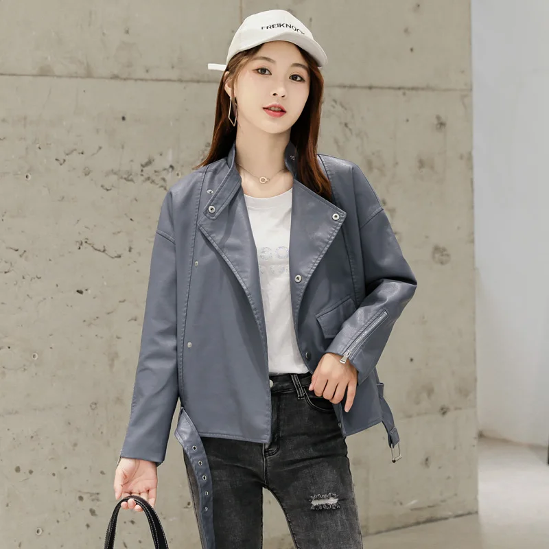 

Jacket Women's Winter Autumn Fashion Motorcycle Jacket Faux Leather PU Jacket Gothic Faux Leather Jacket