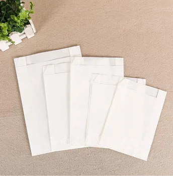 

11*4*16cm White Greaseproof Party Kraft Paper Food Packaging Bag Fried Chips Pancake Bread Snack Sandwich Hamburger Pack Bag