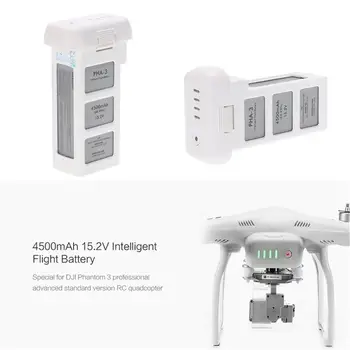 

15.2V 4500mAh Standard Intelligent LiPo Battery High Capacity Drone Battery For DJI Phantom 3 Standard Professional Advanced