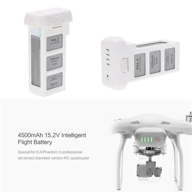 $43.19  15.2V 4500mAh Standard Intelligent LiPo Battery High Capacity Drone Battery For DJI Phantom 3 Stand