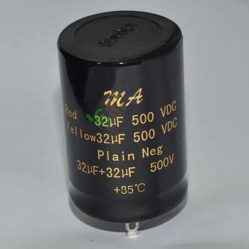 

Wholesale and retail 2pc 500V 32uf+32uf New Can electrolyticCapacitors for tube audio amp DIY part free shipping