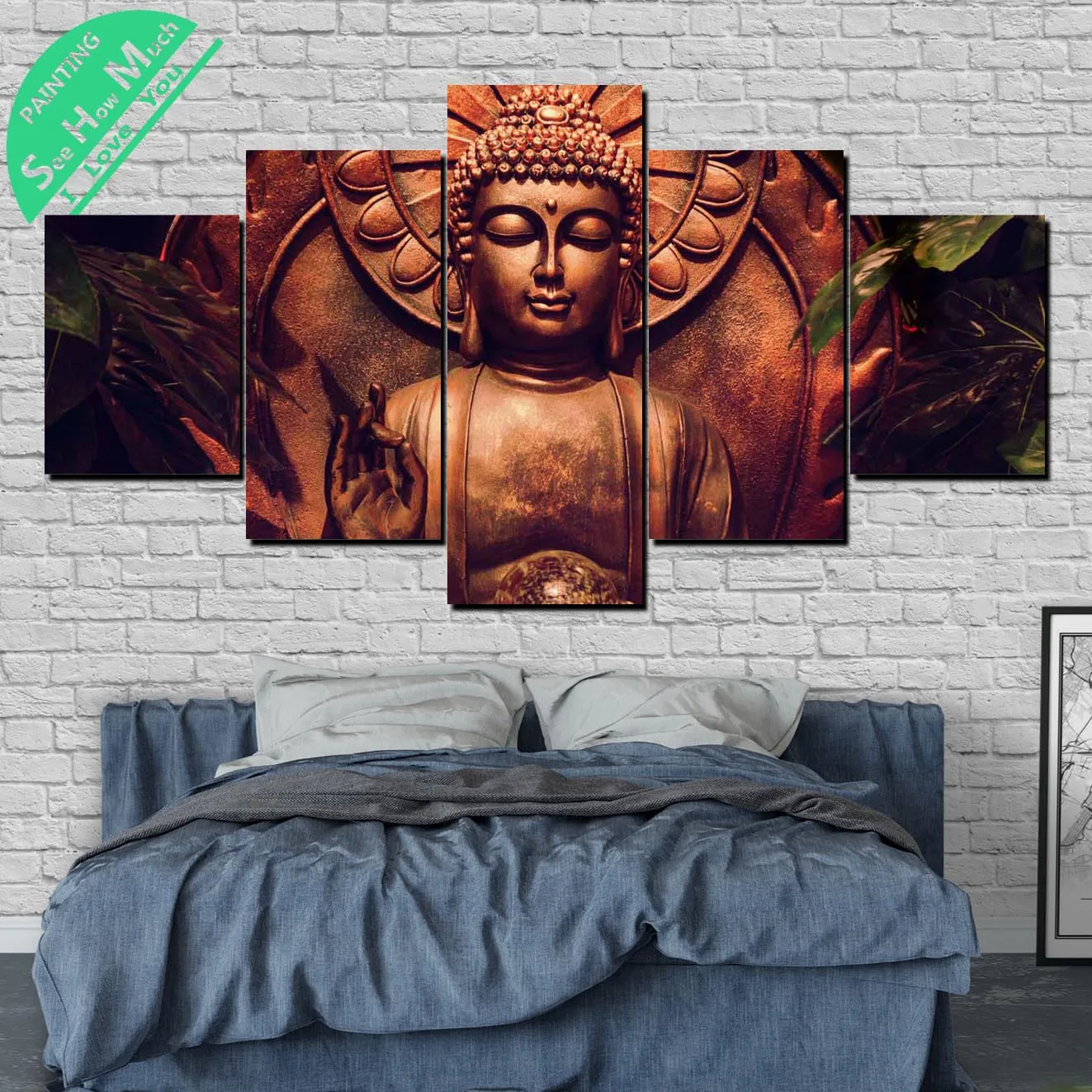 5 Шт. Медитация Будды Холст Картины Wall Art Pictures Печать на Холсте Home Decor Плакат Украшения