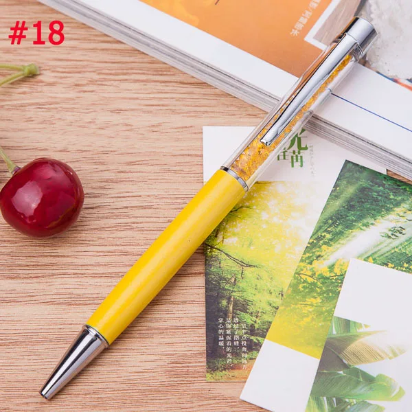 18 цветов кристальная шариковая ручка модный креативный стилус для письма канцелярская ручка для офисов и школ шариковая ручка черный синий 1,0 мм - Цвет: 18