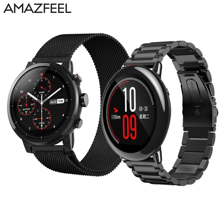 Ремешок для часов Huami Amazfit Stratos 2 22 мм металлический ремешок из нержавеющей стали