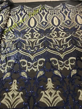 

Nigerian Embroidery Tulle Net French Lace ZH1842062 French cord Lace Fabric with sequins