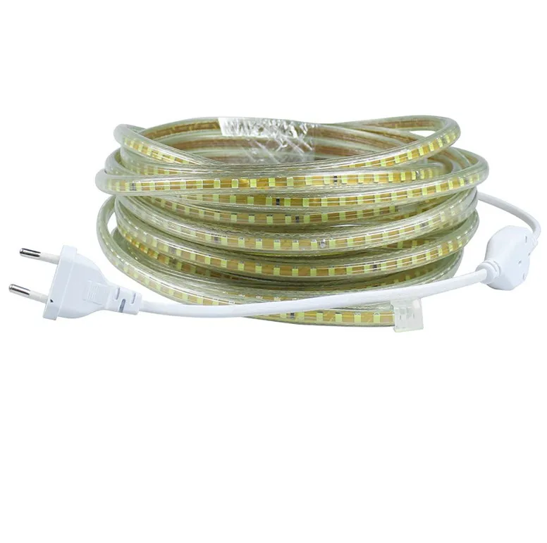 buy 220V Waterproof Led strip light with EU Plug 2835 SMD flexible Rope Light,120 Leds M high brightness outdoor indoor decoration