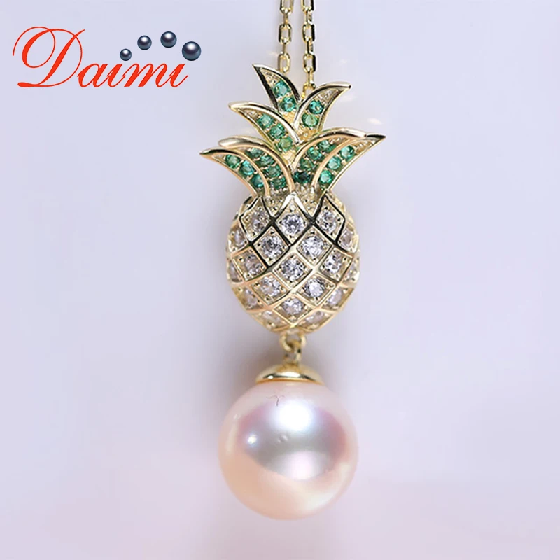 

DAIMI Design Pineapple Pendant 8-8.5mm Akoya Pearl Pendant 925 Silver Pendant New