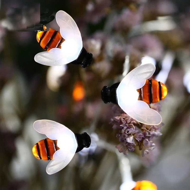 

Bee String Lights 30 Led Outdoor Solar Power LEDs Strings Waterproof Garden Patio Fence Gazebo Summer Night Light Decorations