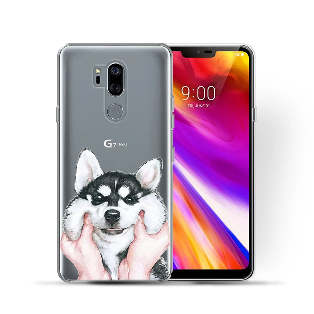 Забавный мягкий чехол из ТПУ с милым мультяшным котом для LG G7 6 1 дюйма прозрачный