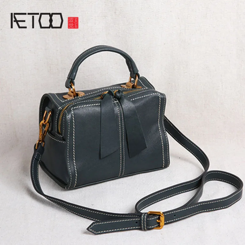 AETOO новые кожаные сумки маленькая сумка через плечо сумка-мессенджер кожаная переносная маленькая квадратная сумка - Цвет: 3