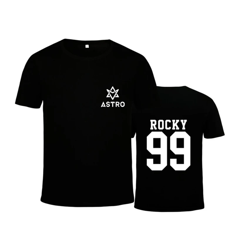 KPOP Корейская мода ASTRO альбом MJ Rocky JINJIN EUNWOO MOONBIN SANHA хлопковая футболка одежда