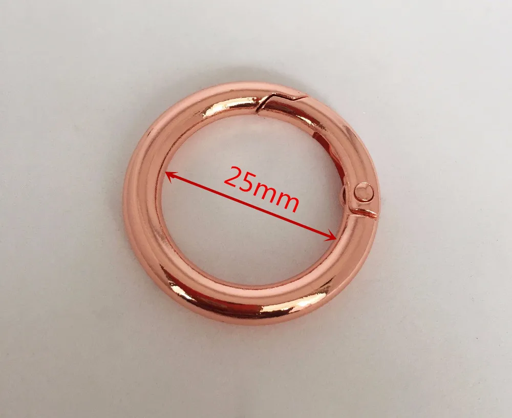 2pcsO кольцо розовое золото крюк для сумки круглый карабин оснастка зажим курка пружинный брелок пряжка, уплотнительное кольцо для сумок, DIY аксессуары для сумок