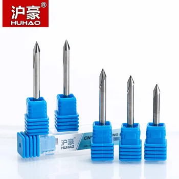 

HUHAO 1PC 4mm 2 Flutes Straight Engraving Bits Deep Cutter For Wood Hardwood CNC Carving V Bits Carving Machine Tools End Mill