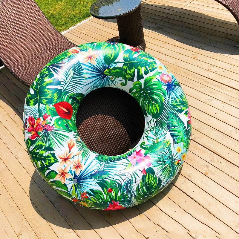 Tropical-Palm-Tube-Float-120cm-Giant-Floral-Print-Inflatable-Swimming-Ring-2018-Newest-Pool-Floating-Raft