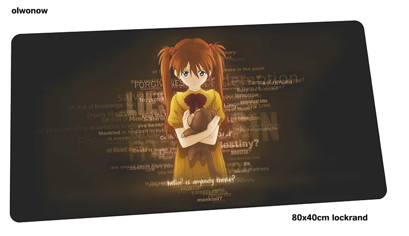 Evangelion Коврик для мыши, геймер, заказной, 800x400x2 мм, игровой коврик для мыши, персональные аксессуары для ноутбука, эргономичный коврик для мыши