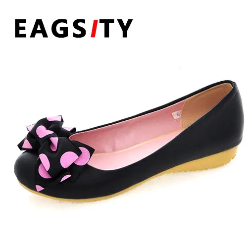 

women flat shoes bow knot slip on shoes pink