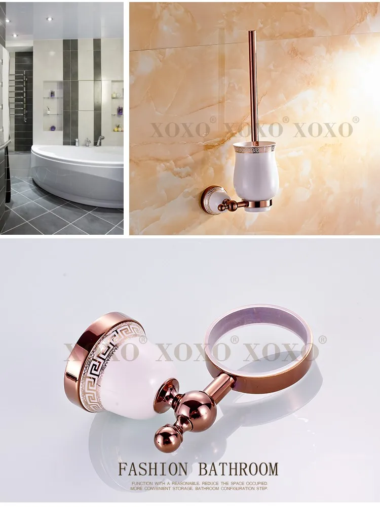 Роскошные золотистые финишную держатель туалетной щетки с Керамика чашки/товары Аксессуары для ванной комнаты 10081GT-1
