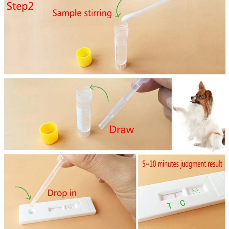 Тестовая Бумага для определения здоровья собак дома для вируса Parvovirus CDV/CPV