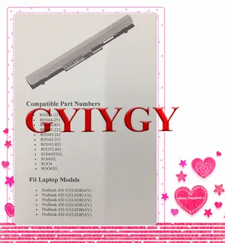 

XLY Laptop Battery for HP Probook 430 G3, 440 G3. 805044-221 805044-251 805044-851 805045-221 ro04 HSTNN-DB6Y, HSTNN-P