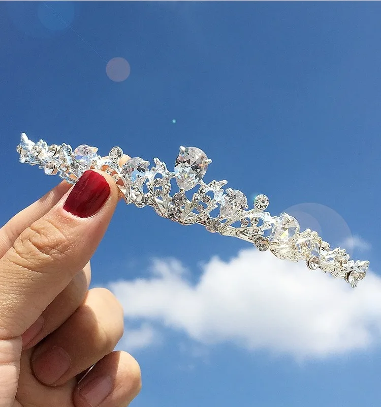 Серебряные тиары и короны кристалл женские украшения для волос невесты королева принцесса свадебная диадема аксессуары для волос